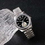 BUREI Men's Classic Luxury Watch Stainless Steel Waterproof Machine Watch Fashion Double Watches Date Sapphire Crystal