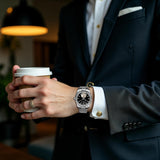 BUREI Men's Classic Luxury Watch Stainless Steel Waterproof Machine Watch Fashion Double Watches Date Sapphire Crystal