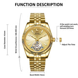 BUREI Men's Classic Luxury Watch Stainless Steel Waterproof Machine Watch Fashion Double Watches Date Sapphire Crystal