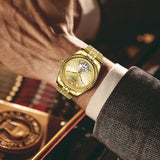BUREI Men's Classic Luxury Watch Stainless Steel Waterproof Machine Watch Fashion Double Watches Date Sapphire Crystal
