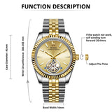 BUREI Men's Classic Luxury Watch Stainless Steel Waterproof Machine Watch Fashion Double Watches Date Sapphire Crystal