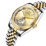 BUREI Men's Classic Luxury Watch Stainless Steel Waterproof Machine Watch Fashion Double Watches Date Sapphire Crystal