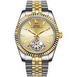 BUREI Men's Classic Luxury Watch Stainless Steel Waterproof Machine Watch Fashion Double Watches Date Sapphire Crystal