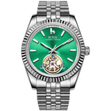 BUREI Men's Classic Luxury Watch Stainless Steel Waterproof Machine Watch Fashion Double Watches Date Sapphire Crystal