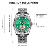 BUREI Men's Classic Luxury Watch Stainless Steel Waterproof Machine Watch Fashion Double Watches Date Sapphire Crystal