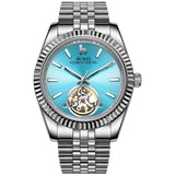 BUREI Men's Classic Luxury Watch Stainless Steel Waterproof Machine Watch Fashion Double Watches Date Sapphire Crystal