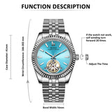 BUREI Men's Classic Luxury Watch Stainless Steel Waterproof Machine Watch Fashion Double Watches Date Sapphire Crystal