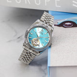 BUREI Men's Classic Luxury Watch Stainless Steel Waterproof Machine Watch Fashion Double Watches Date Sapphire Crystal