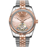 BUREI Men's Classic Luxury Watch Stainless Steel Waterproof Machine Watch Fashion Double Watches Date Sapphire Crystal