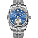 BUREI Men's Classic Luxury Watch Stainless Steel Waterproof Machine Watch Fashion Double Watches Date Sapphire Crystal