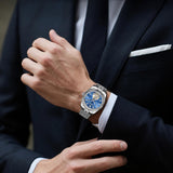 BUREI Men's Classic Luxury Watch Stainless Steel Waterproof Machine Watch Fashion Double Watches Date Sapphire Crystal