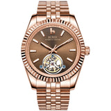 BUREI Men's Classic Luxury Watch Stainless Steel Waterproof Machine Watch Fashion Double Watches Date Sapphire Crystal