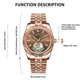 BUREI Men's Classic Luxury Watch Stainless Steel Waterproof Machine Watch Fashion Double Watches Date Sapphire Crystal