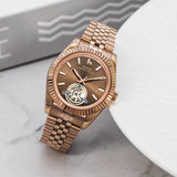 BUREI Men's Classic Luxury Watch Stainless Steel Waterproof Machine Watch Fashion Double Watches Date Sapphire Crystal