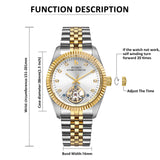 BUREI Men's Luxury Automatic Watch Fashion Waterproof Mechanical Watch, Adjustable Stainless Steel Two Tone Strap,Gift for Men