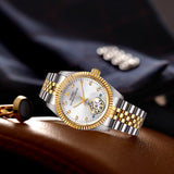 BUREI Men's Luxury Automatic Watch Fashion Waterproof Mechanical Watch, Adjustable Stainless Steel Two Tone Strap,Gift for Men
