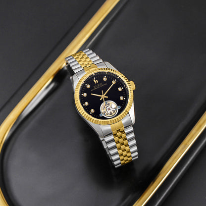 BUREI Men's Watch 41mm, Classic Stainless Steel, Waterproof Machine Watch with Date, Sapphire Crystal, Business Dress Wristwatch
