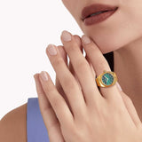 BUREI Women's Quartz Stainless Steel Two-Hand Ring Watch, Men Women Finger Watch with Elastic Strap