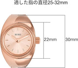 BUREI Women's Quartz Stainless Steel Two-Hand Ring Watch, Men Women Finger Watch with Elastic Strap