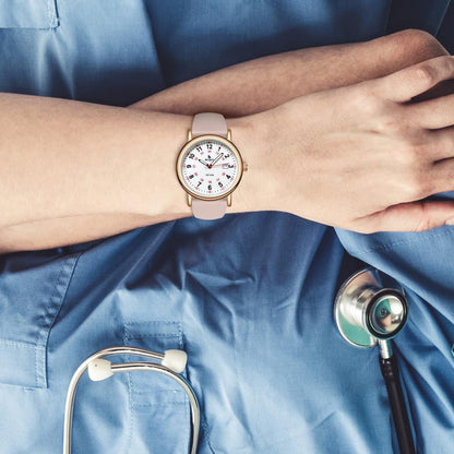 BUREI Nurse Wrist Watch for Nurse Medical Professionals Students Women Men, Waterproof 12/24 Hour Military Time Luminouse Easy Read Dial,Colorful Silicone Band