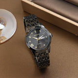 BUREI Men Watches Fashion Business Analog Quartz Stainless Steel Waterproof Watches for Men Diamond Luminous Date Dress Wrist Watch Luxury Casual Wrist Watch with Weeks,Gifts for Men（Silver Blue）
