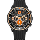 BUREI Mens Multifunction Watches Analog Waterproof Chronograph Watch for Men Military Sports Wrist Watch with Fashion Waterproof Silicone Band Stainless Steel Watch Dial