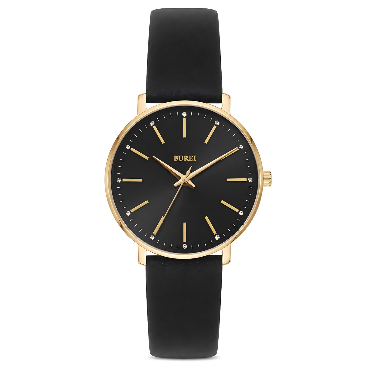 BUREL Women's Minimalist Large Face Leather Watch