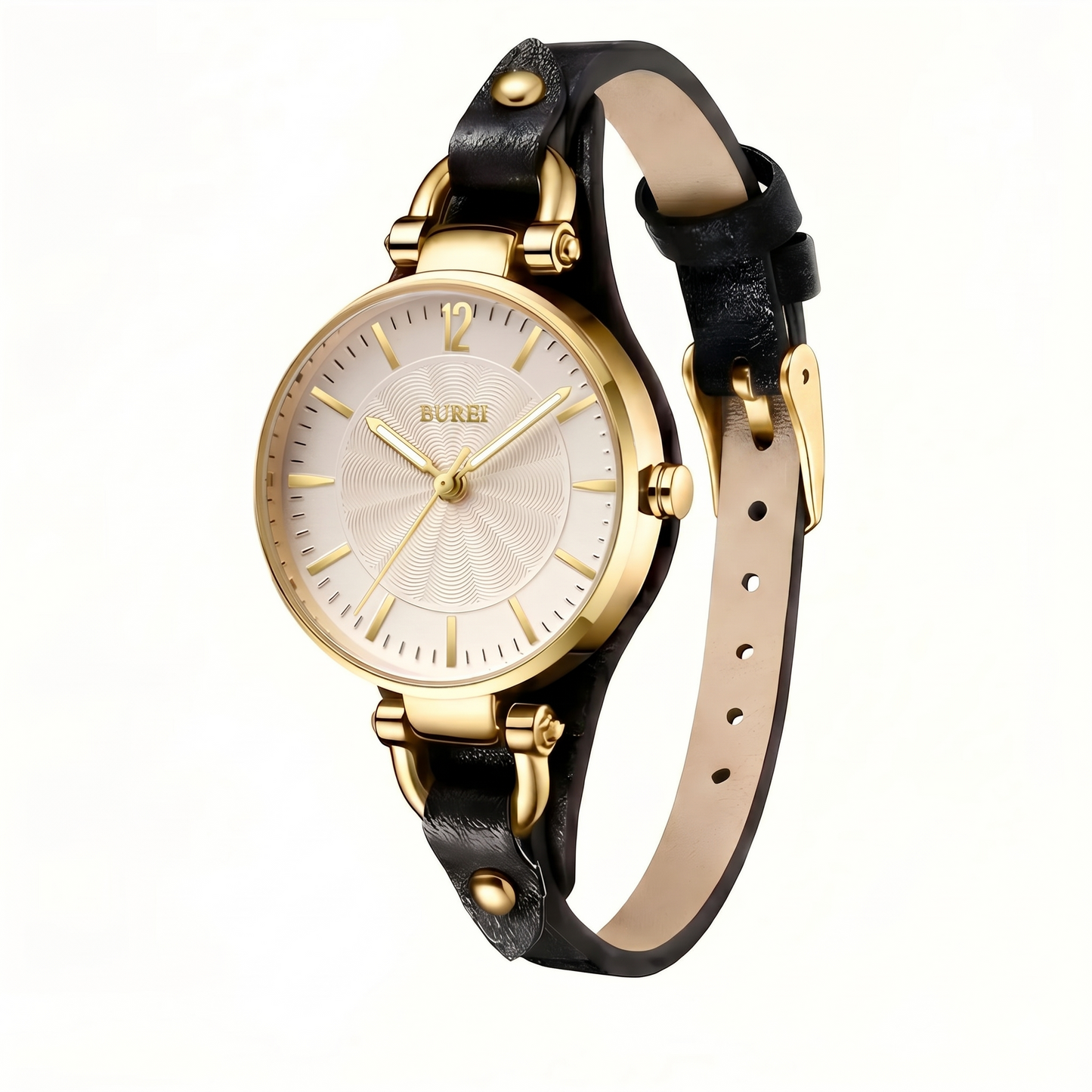 BUREI Vintage Horseshoe Leather Watch