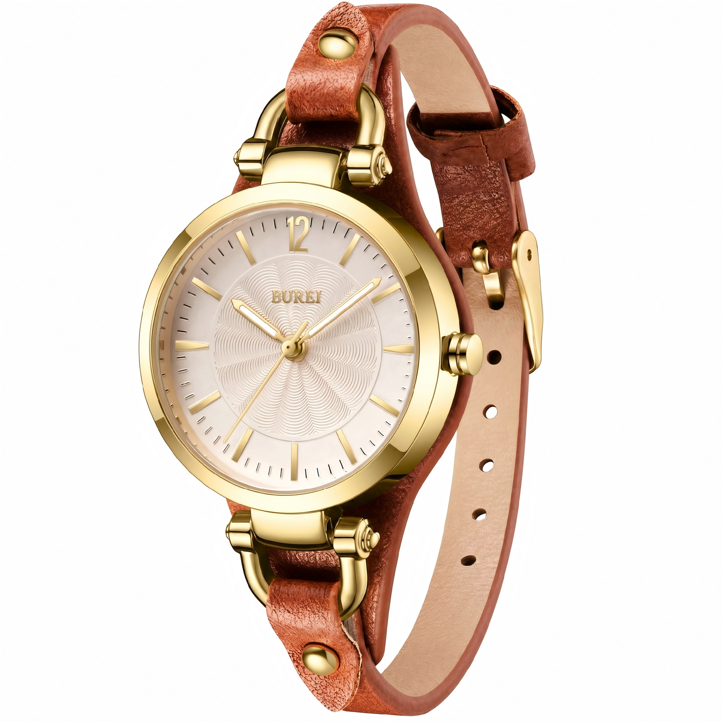 BUREI Vintage Horseshoe Leather Watch