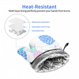 BUREI Dream of Pineapple Silicone Insulated, Heatresistant, Anti Slip Baking and Barbecue Gloves