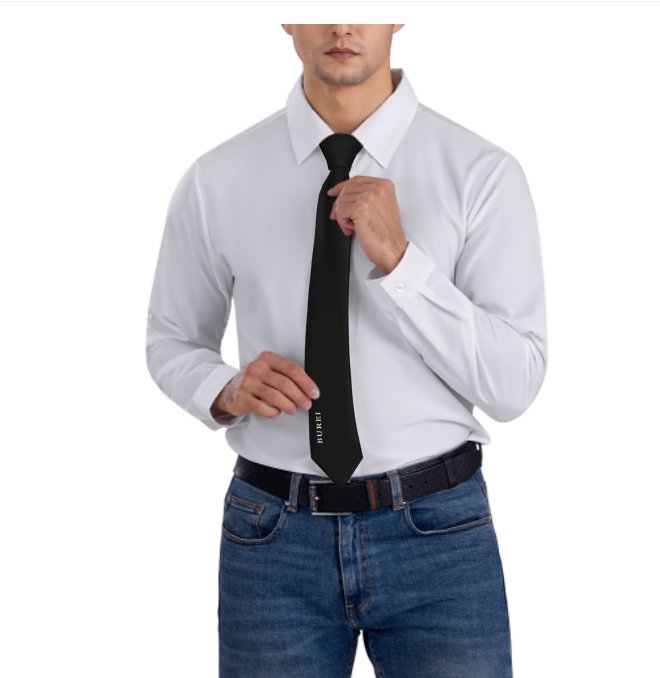 BUREI Black Elegant Men'S Necktie For Wedding And Business,Soft Comfortable Satin Tie,Durable Fabric,Thoughtful Gift For Any Occasio