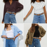 BUREI Women's Leopard Belt Animal Print Belt with Metal Buckle Pu Leather Jeans Belts