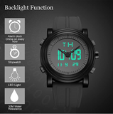 BUREI Mens Analog Digital Sport Watches with Alarm Stopwatch LED Backlight and Rubber Strap