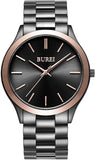 BUREI Fashion Minimalist Business Men's 41mm Wrist  Watches Stainless Steel Waterproof Quartz Watch for Man