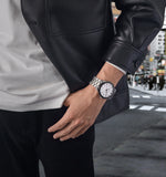 BRUEI men's stainless steel fashion business watch japanese movement quartz watch men's 41mm luxury round watch
