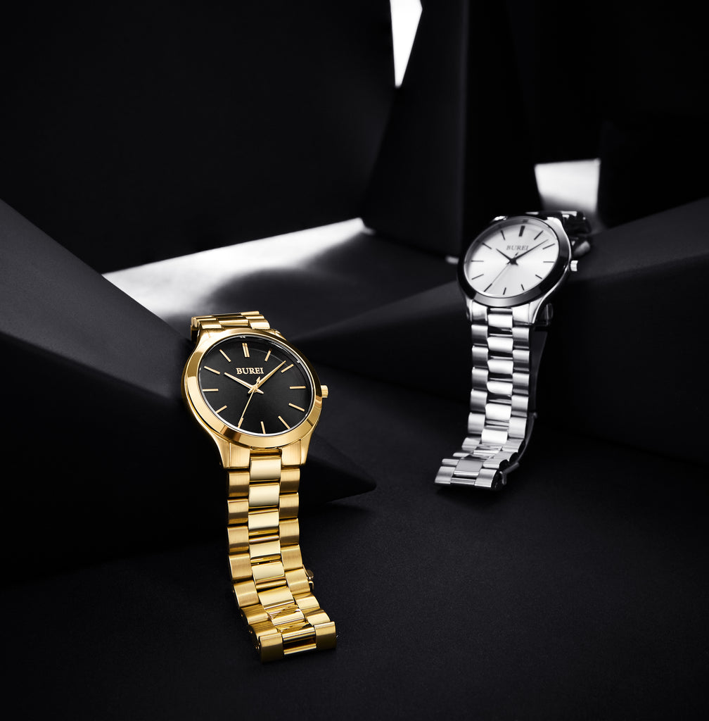 BRUEI men's stainless steel fashion business watch japanese movement quartz watch men's 41mm luxury round watch