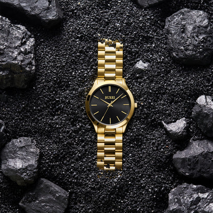 BUREI men's stainless steel fashion business watch japanese movement quartz watch men's 41mm luxury round watch