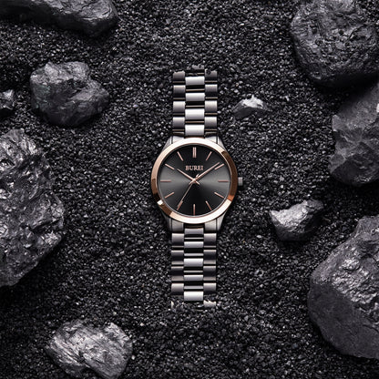 BUREI men's stainless steel fashion business watch japanese movement quartz watch men's 41mm luxury round watch
