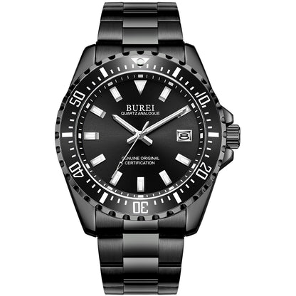 BUREI Mens Fashion Luxury Watch Classic Wrist Watch For Men With Stainless Steel Watch Band