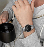 BUREI Men's Fashion Minimalist Wrist Watch Analog Date with Stainless Steel Mesh Band